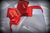 Arco vermelho com fita strass