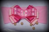 Meia de seda rosa com brilho