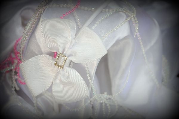 arco branco strass