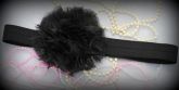 Tiara flor organza grande preta